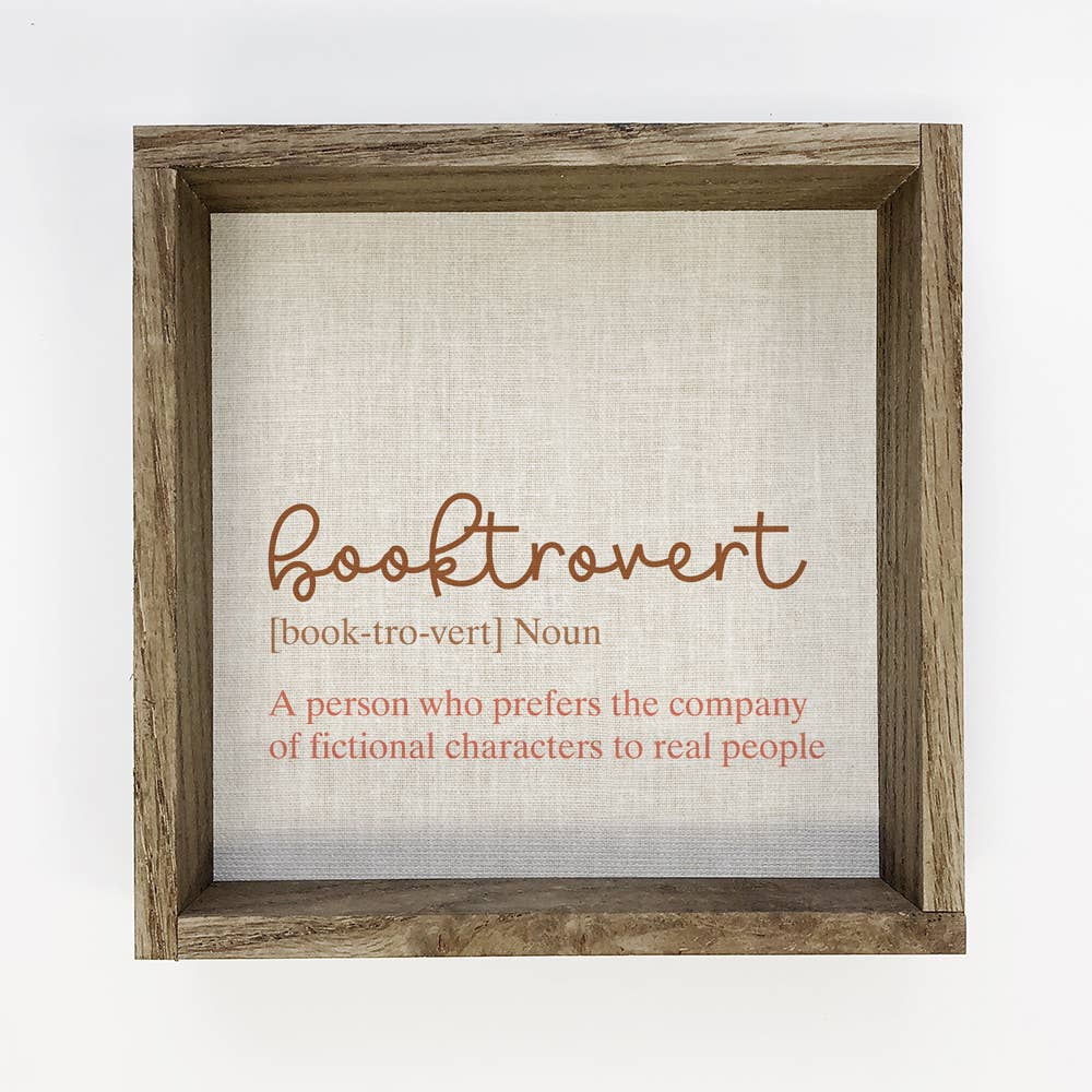 Booktrovert Definition: 6x6" Mini Canvas Art with Wood Box Frame