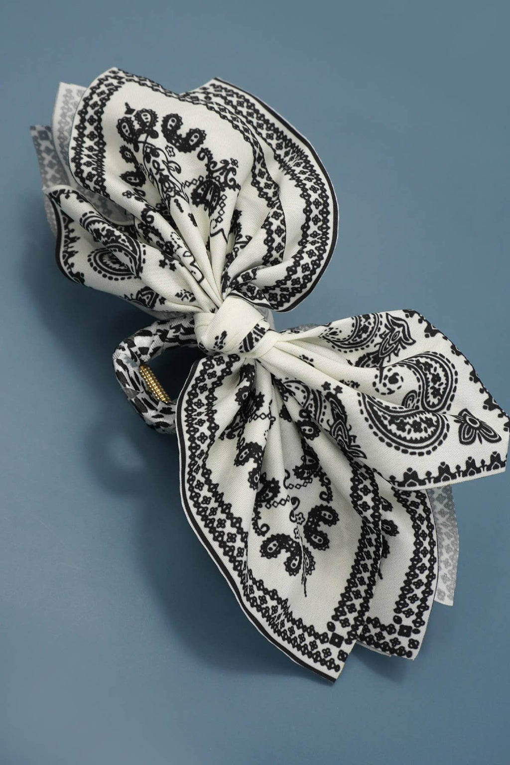 PAISLEY BOHO VINTAGE HAIR CLAW CLIPS: Black