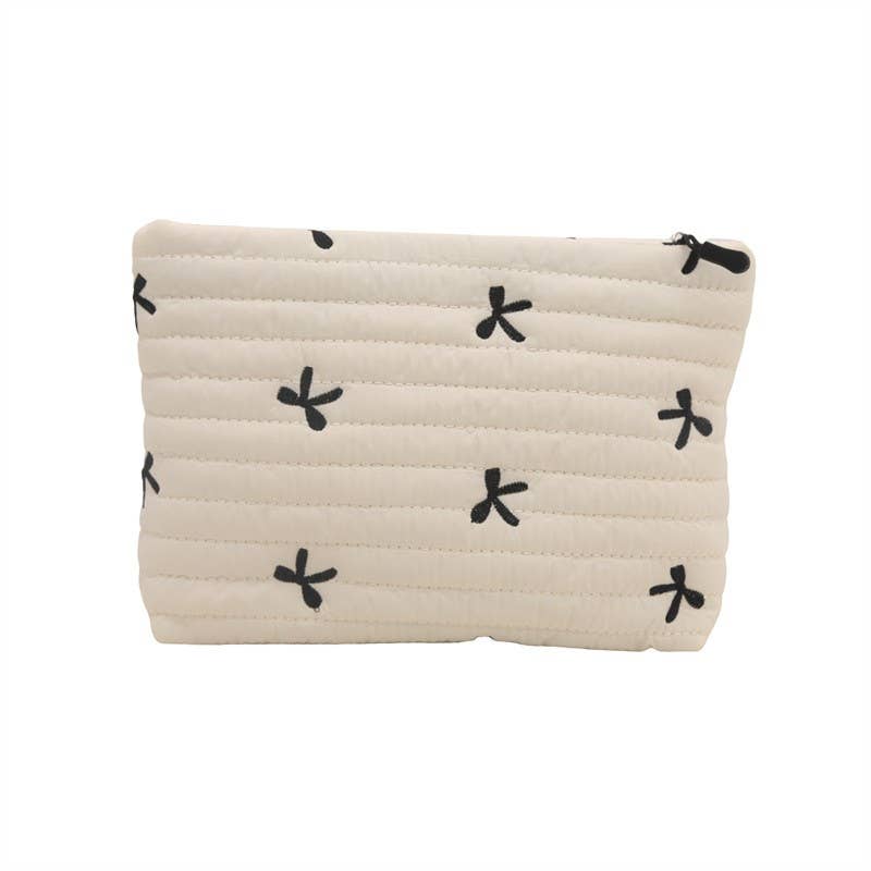 QUILTED MAKEUP POUCH | Off White