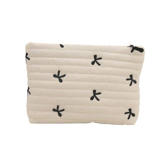 QUILTED MAKEUP POUCH | Off White