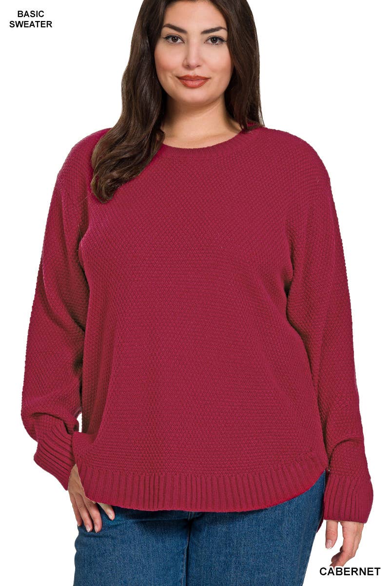 Round Neck Sweater Zenana