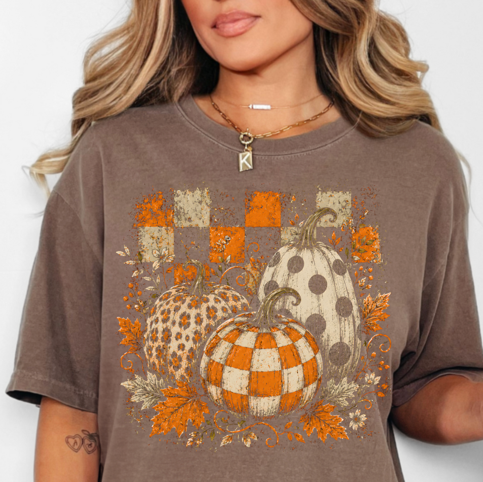 Checkered Pumpkin Tee
