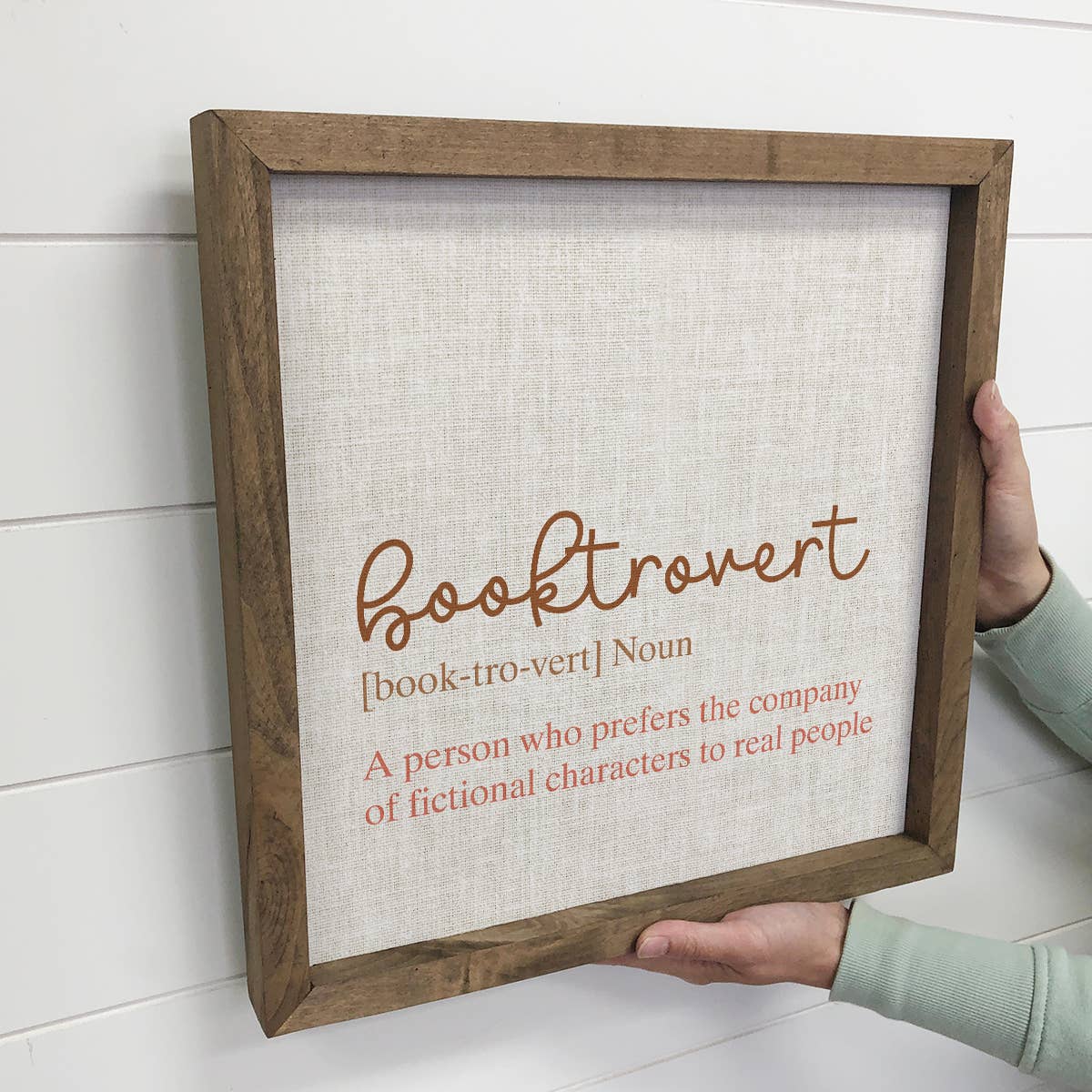Booktrovert Definition: 6x6" Mini Canvas Art with Wood Box Frame