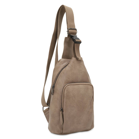 Vegan Leather Multi Pocket Sling Bag