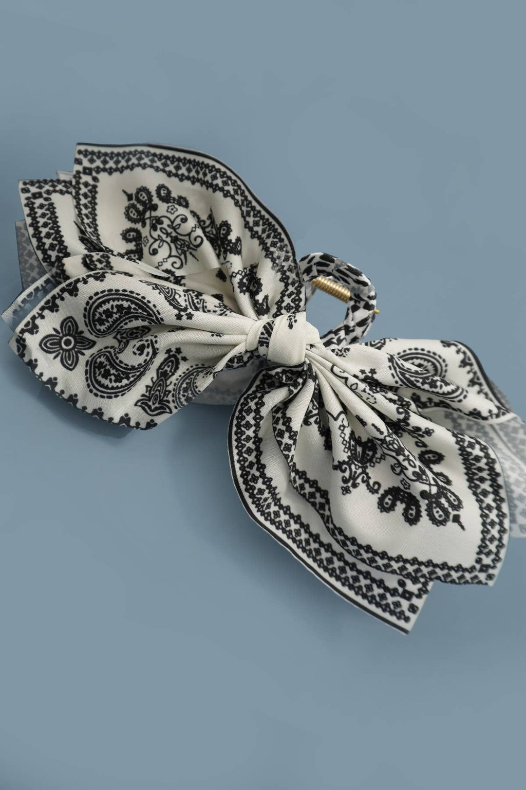 PAISLEY BOHO VINTAGE HAIR CLAW CLIPS: Black