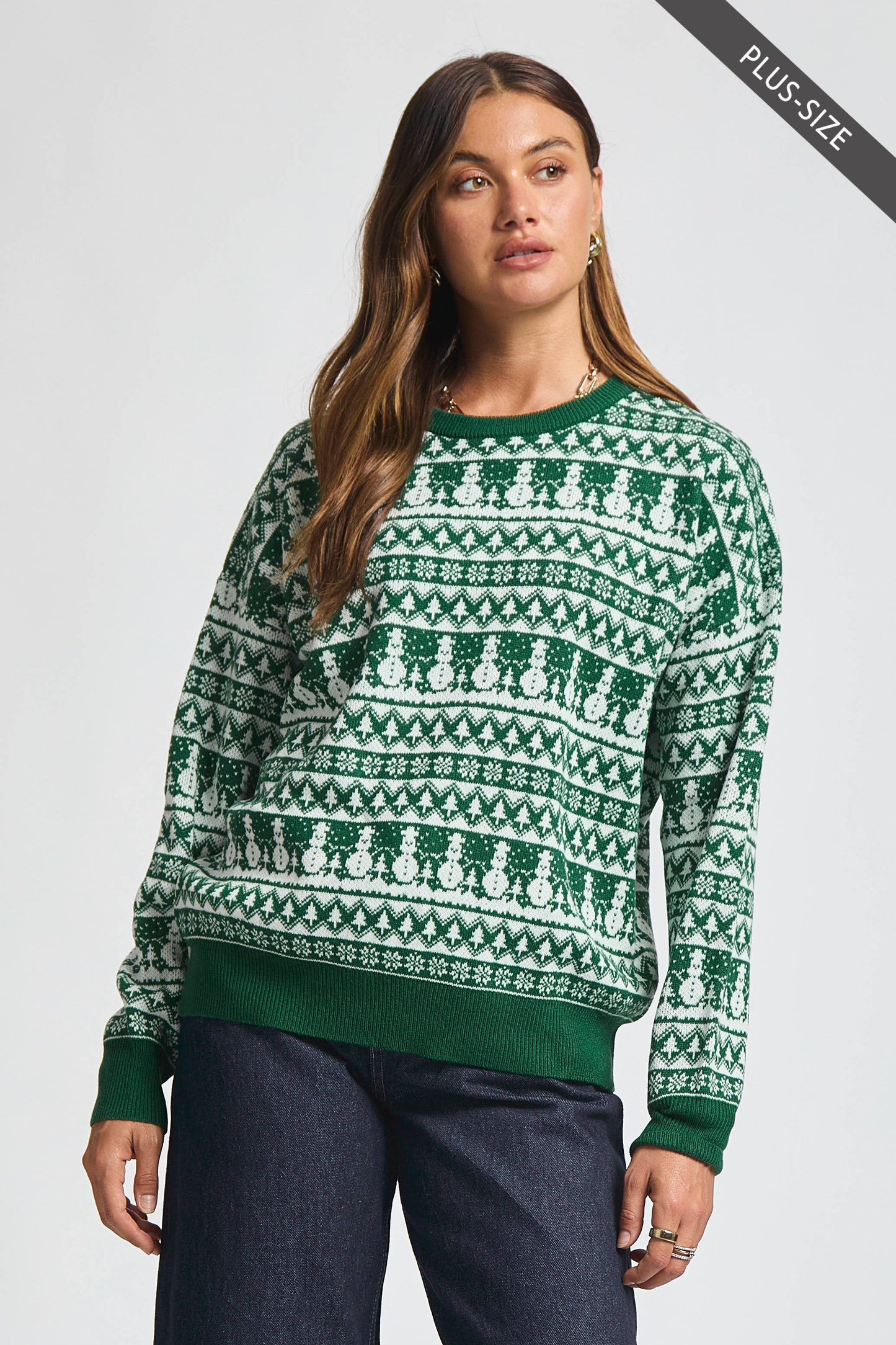 Snowman Holiday Sweater: Green