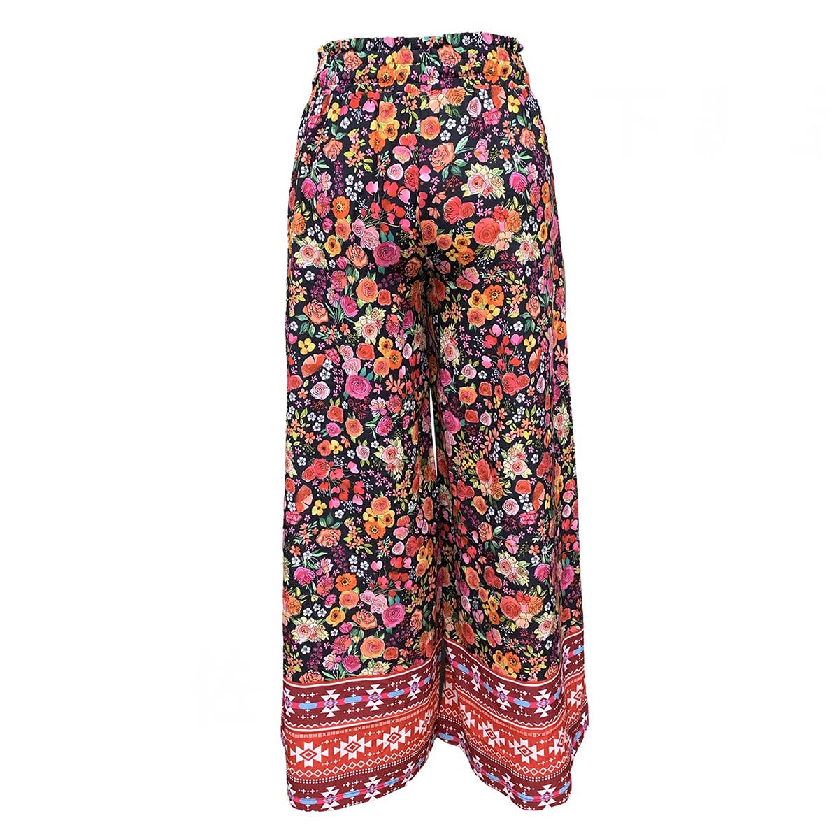Casual printed lace-up pants