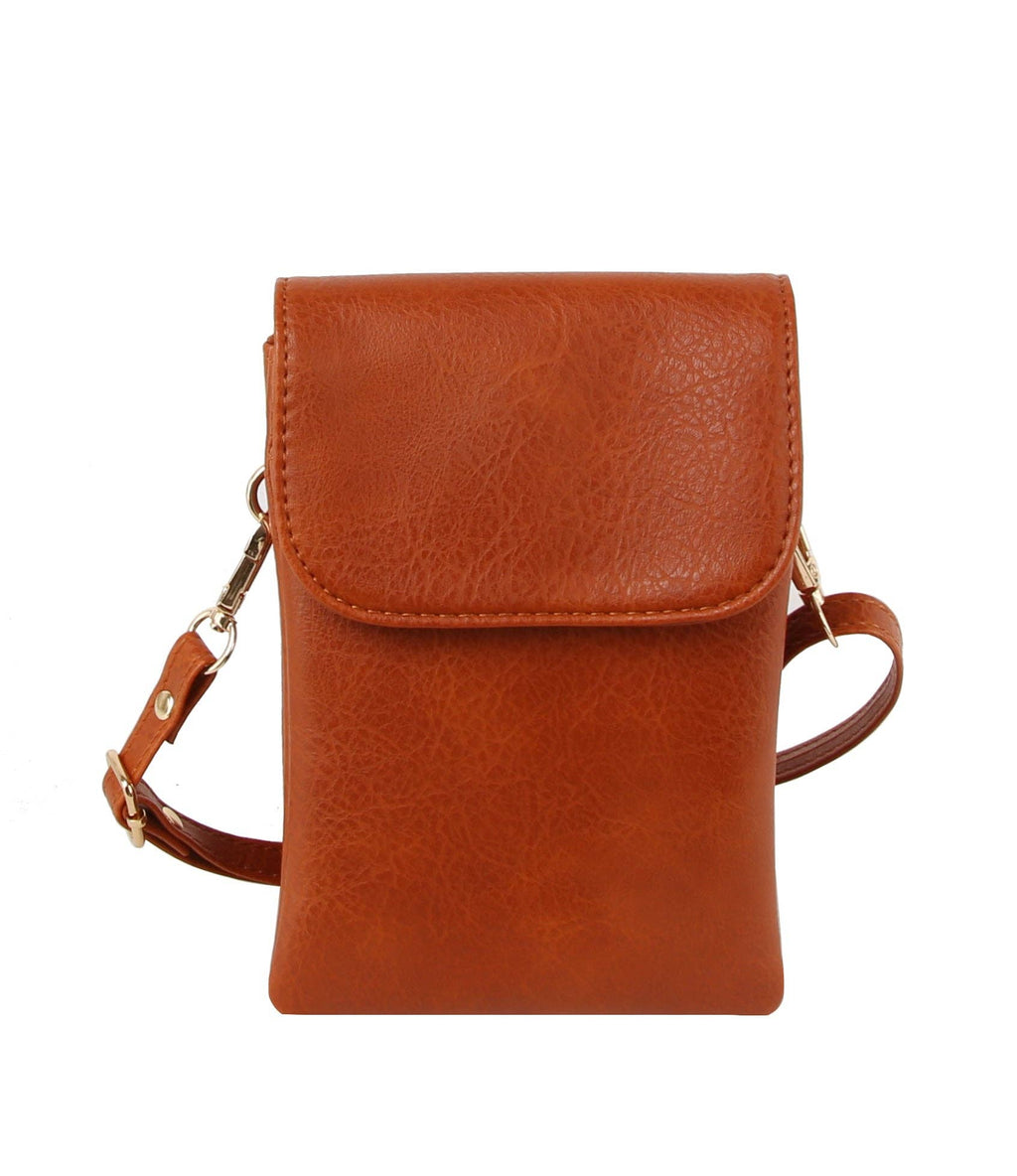 Crossbody Bag Cell Phone Bag Wallet Purses Adjustable: Brown