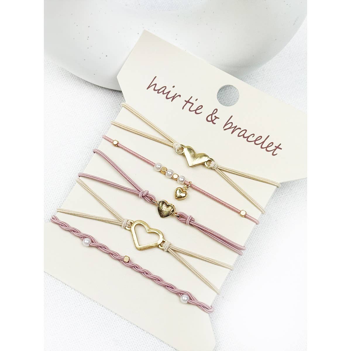 Boho Inspired Minimal Heart Hair Tie Bracelets: MIX COLOR