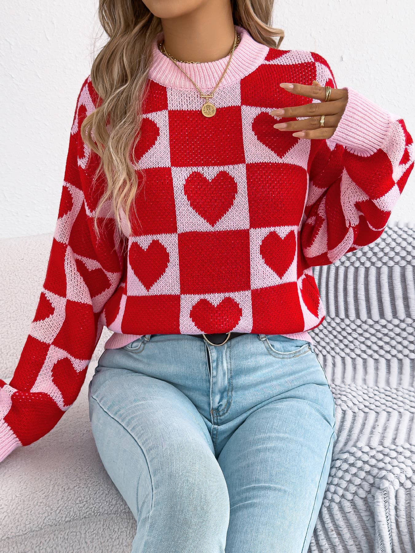 Valentine's Day Lantern Sleeve Sweater