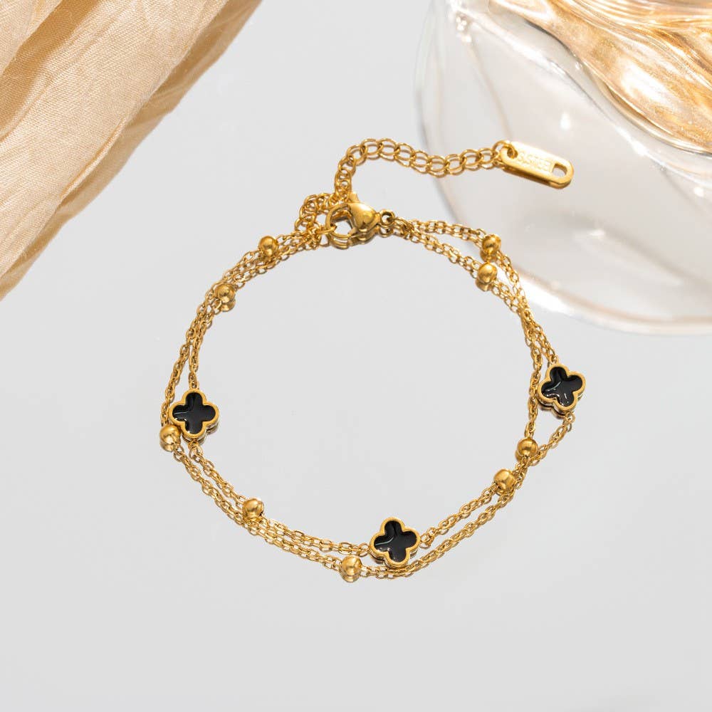 18K STAINLESS STEEL TARNISH FREE CLOVER BRACELET