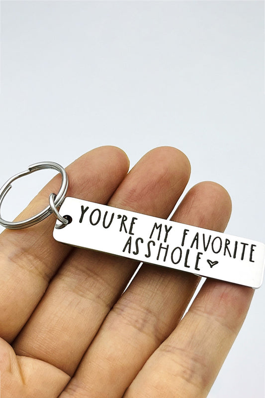 Lettered Stainless Steel Keychain