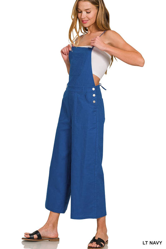 Woven Spaghetti Strap Overalls