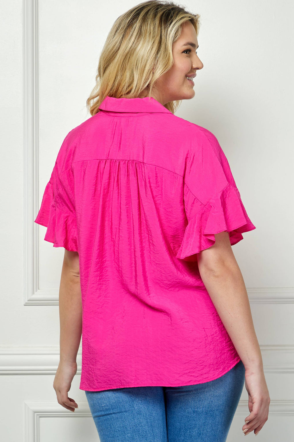 FEMININE RUFFLE SLEEVE BLOUSE