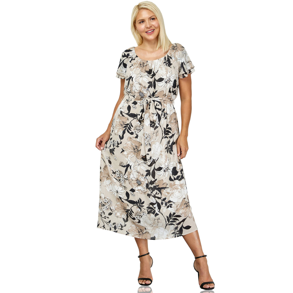VINTAGE BLOSSOM FLUTTER DRESS