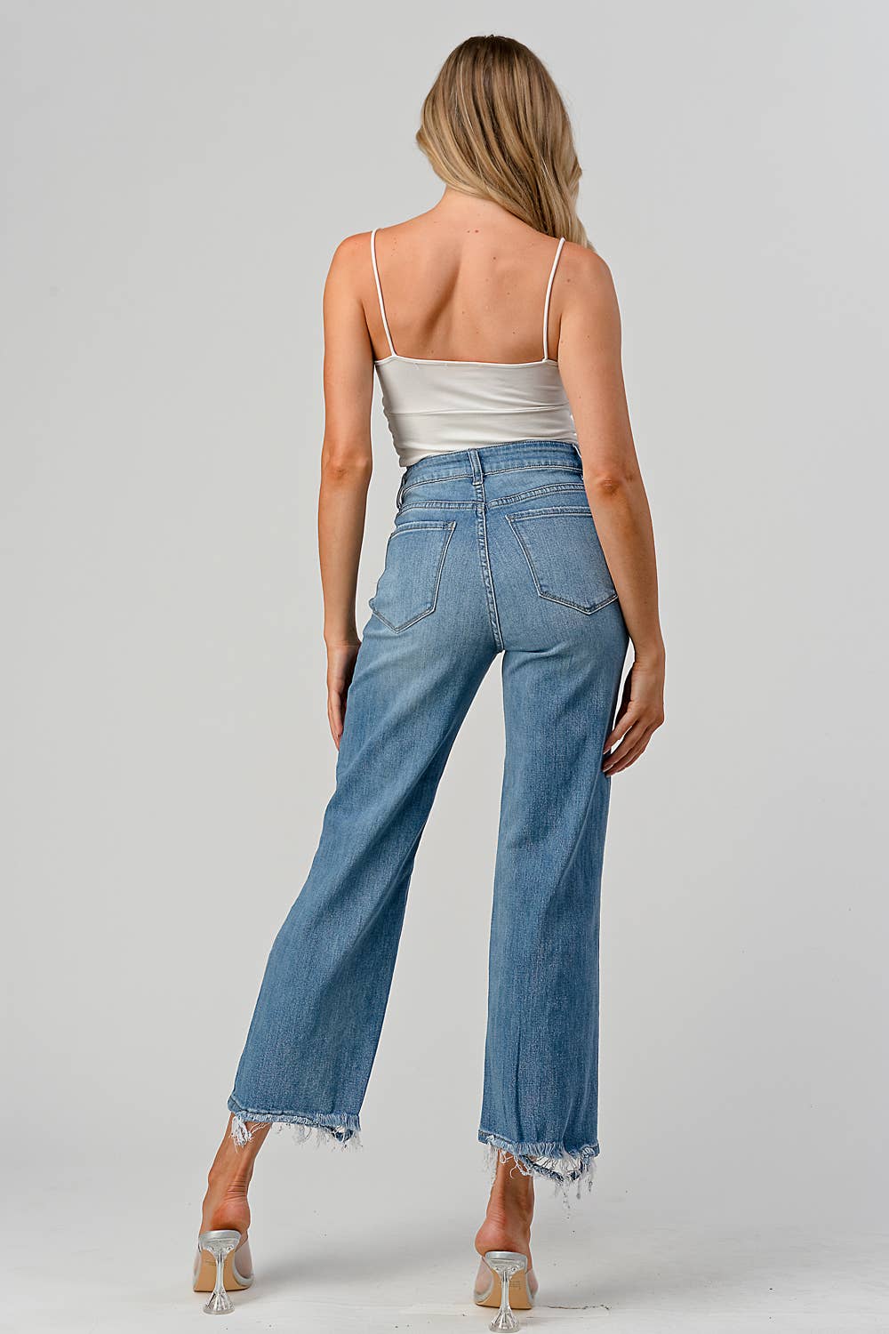 HIGH WAISTED WIDE LEG JEANS