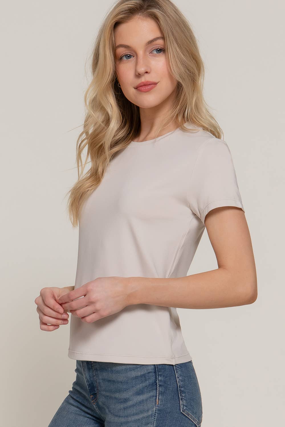 Short Sleeve Round Neck Top