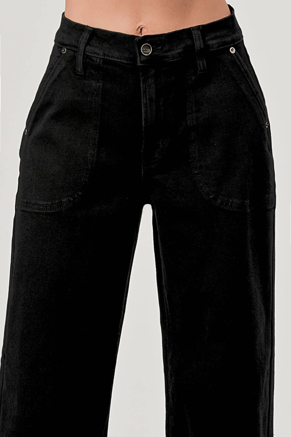 SLOUCHY WIDE LEG JEANS: Black