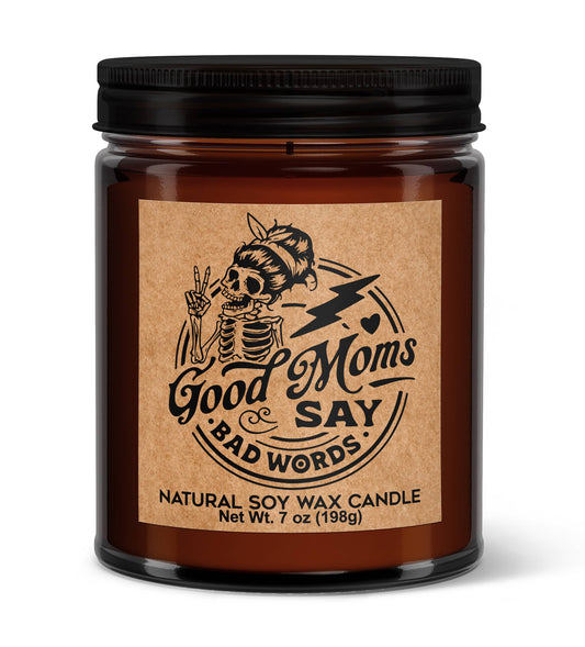 Good Mom's Say Bad Words Soy Candle - Votive Candle: Georgia Peach