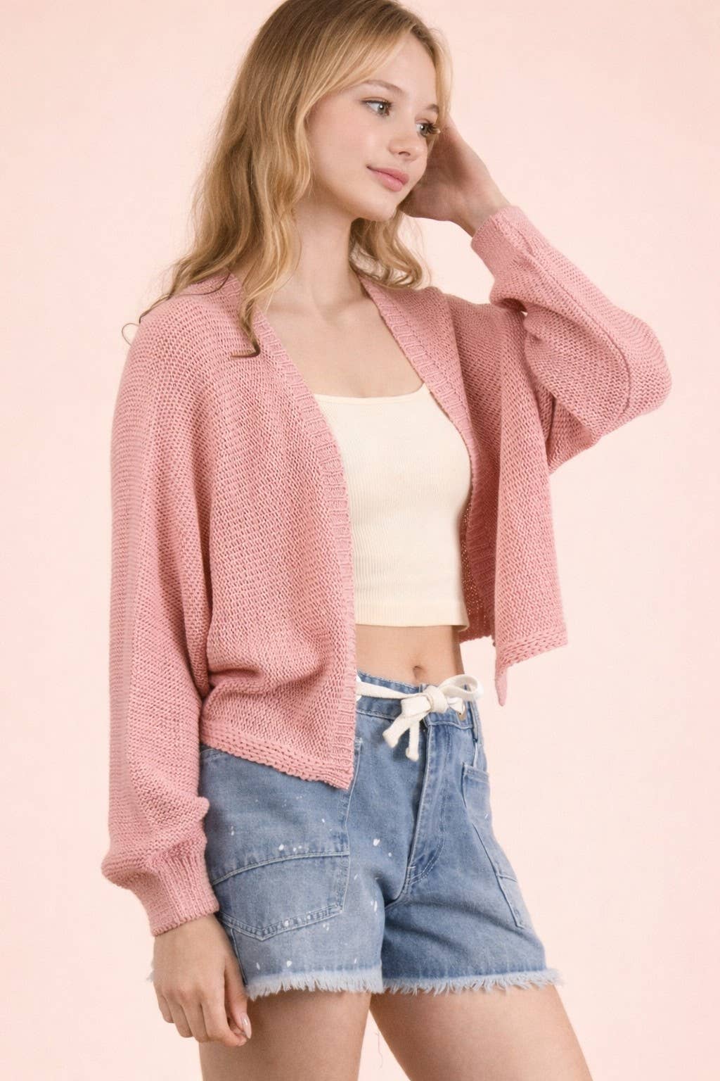 Solid Knit Sweater Cardigan