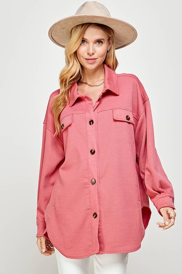 Shacket with Pockets: PAPAYA