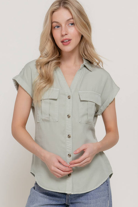 Dolman Short Sleeve Tencel Shirt