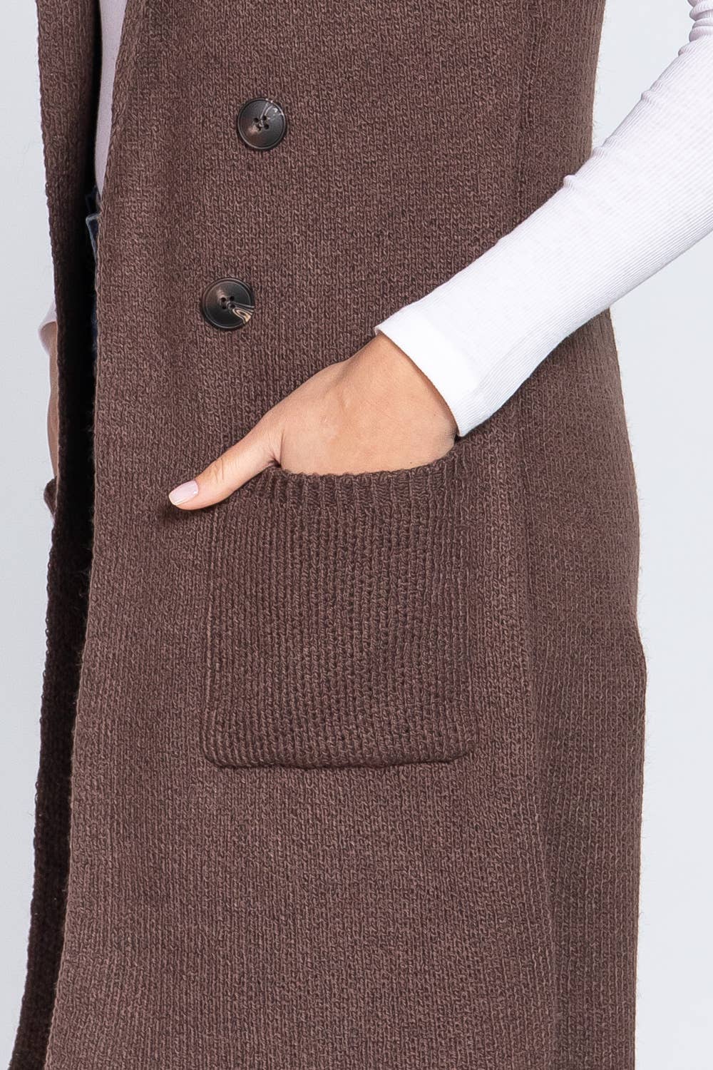 Sleeveless Notched Collar Sweater Vest