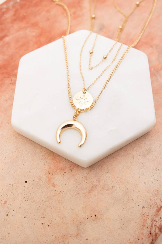 Moon Layered Necklace 🌜