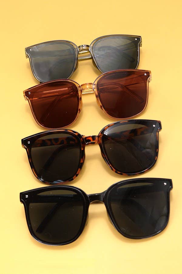 OVERSIZED ACETATE ASSORTED SUNGLASSES: Brown