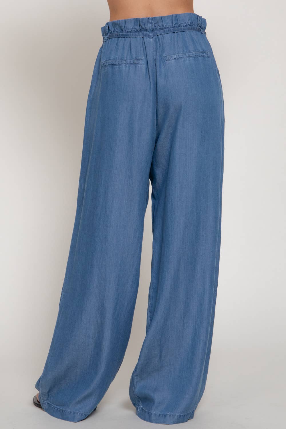 Paperbag Belt-Tie Straight Leg Pants
