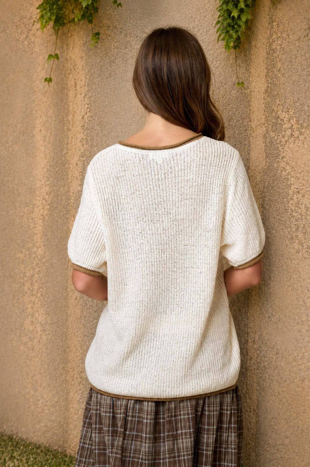 PUFF SLEEVE RIBBED KNIT SWEATER: OATMEAL