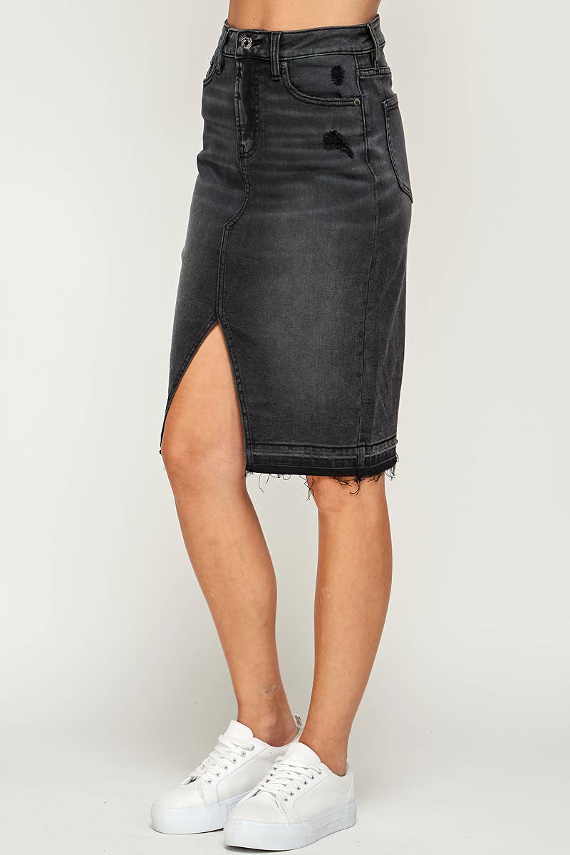 Knee Length Denim Skirt