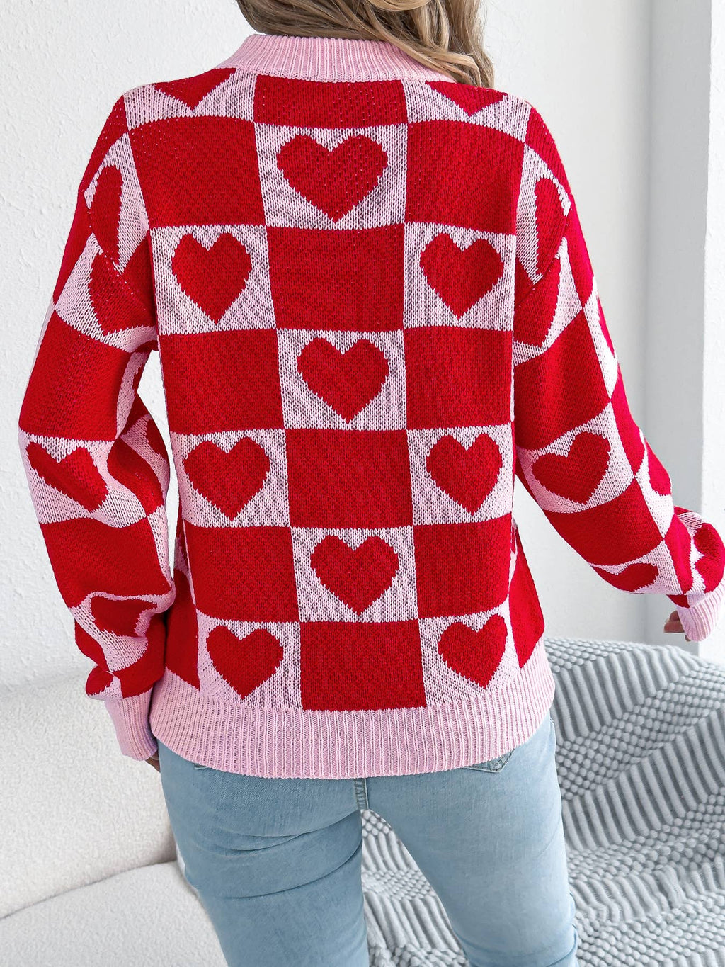 Valentine's Day Lantern Sleeve Sweater