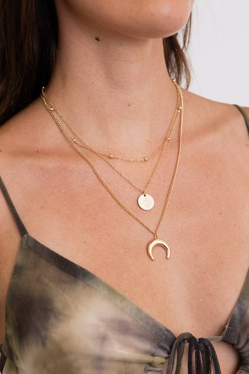 Moon Layered Necklace 🌜