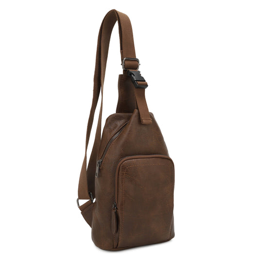 Vegan Leather Multi Pocket Sling Bag