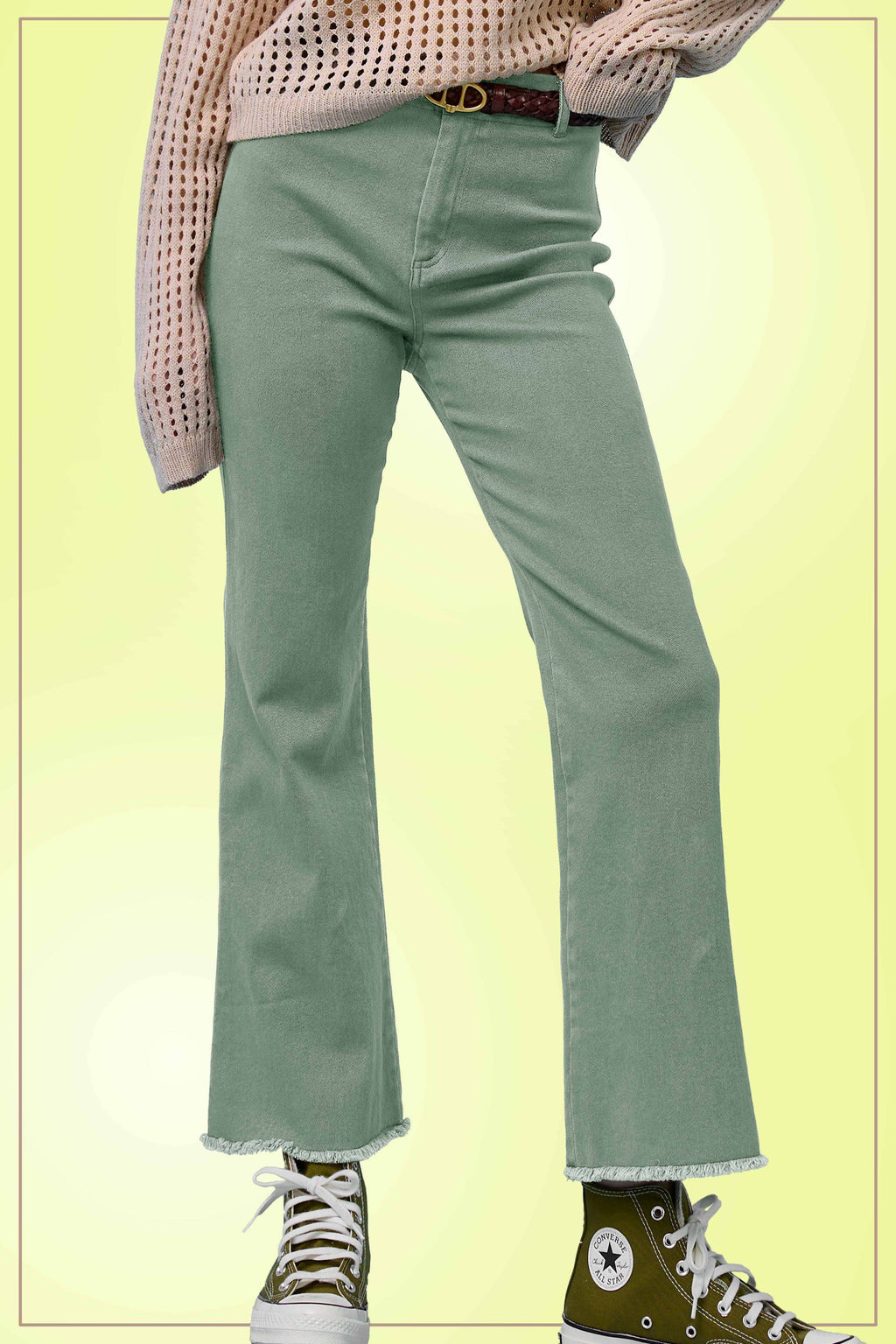 Stretchy High Waisted Flare Pants