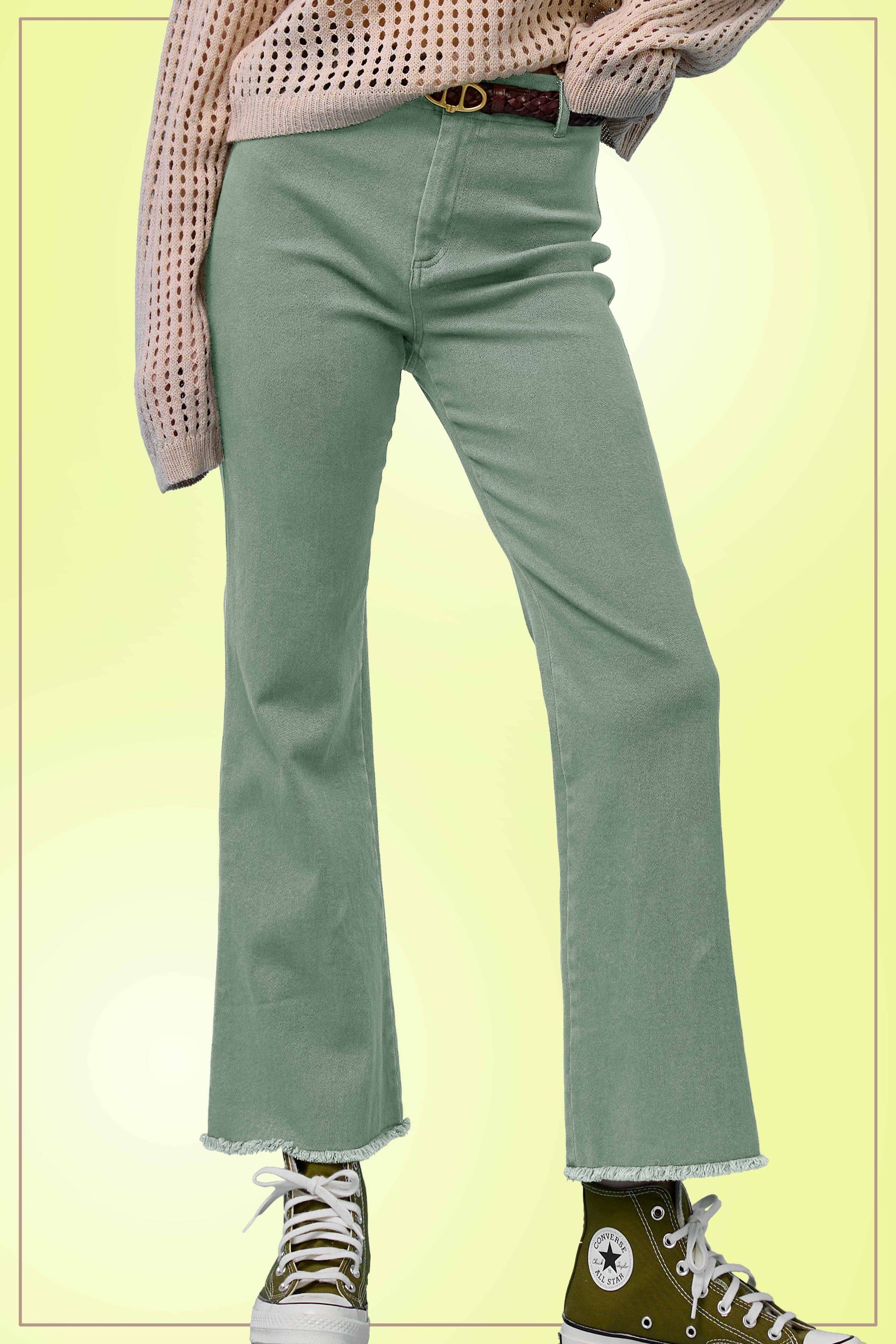 Stretchy High Waisted Flare Pants
