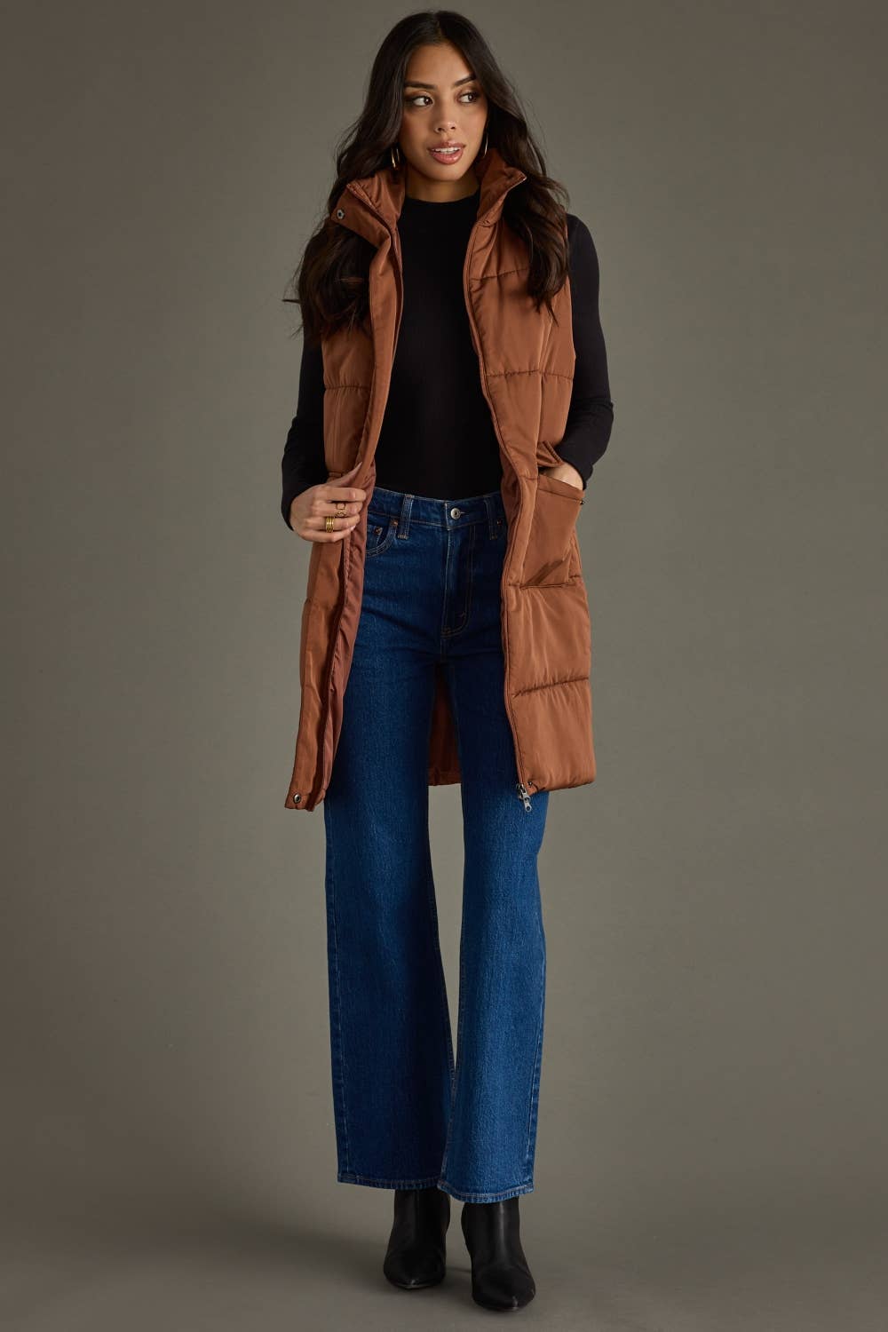 Brown Long Vest