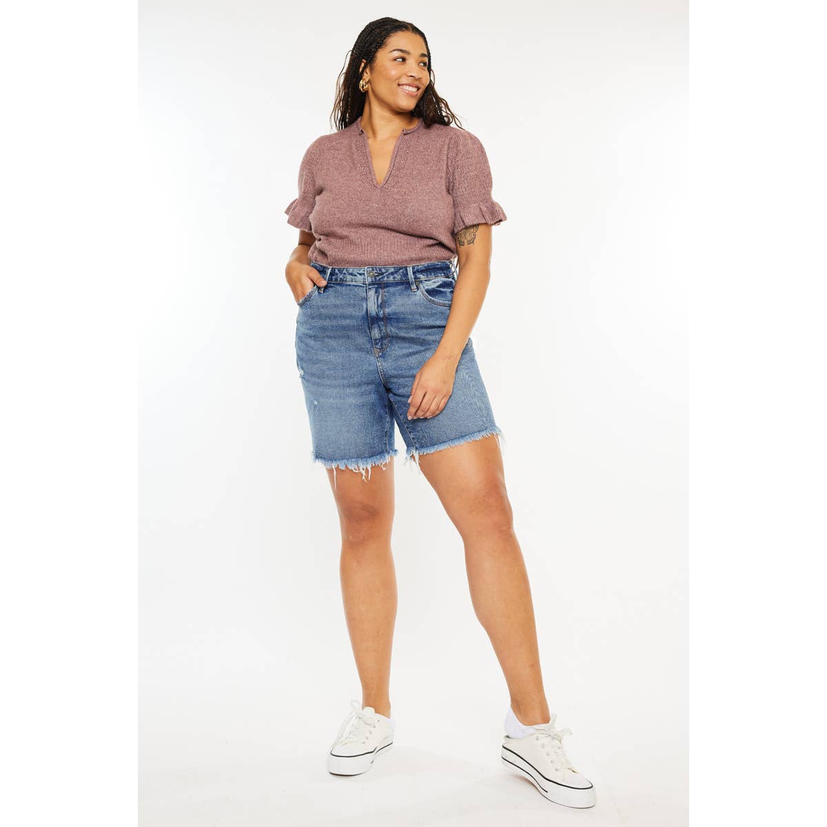 High Rise Bermuda Shorts Kancan