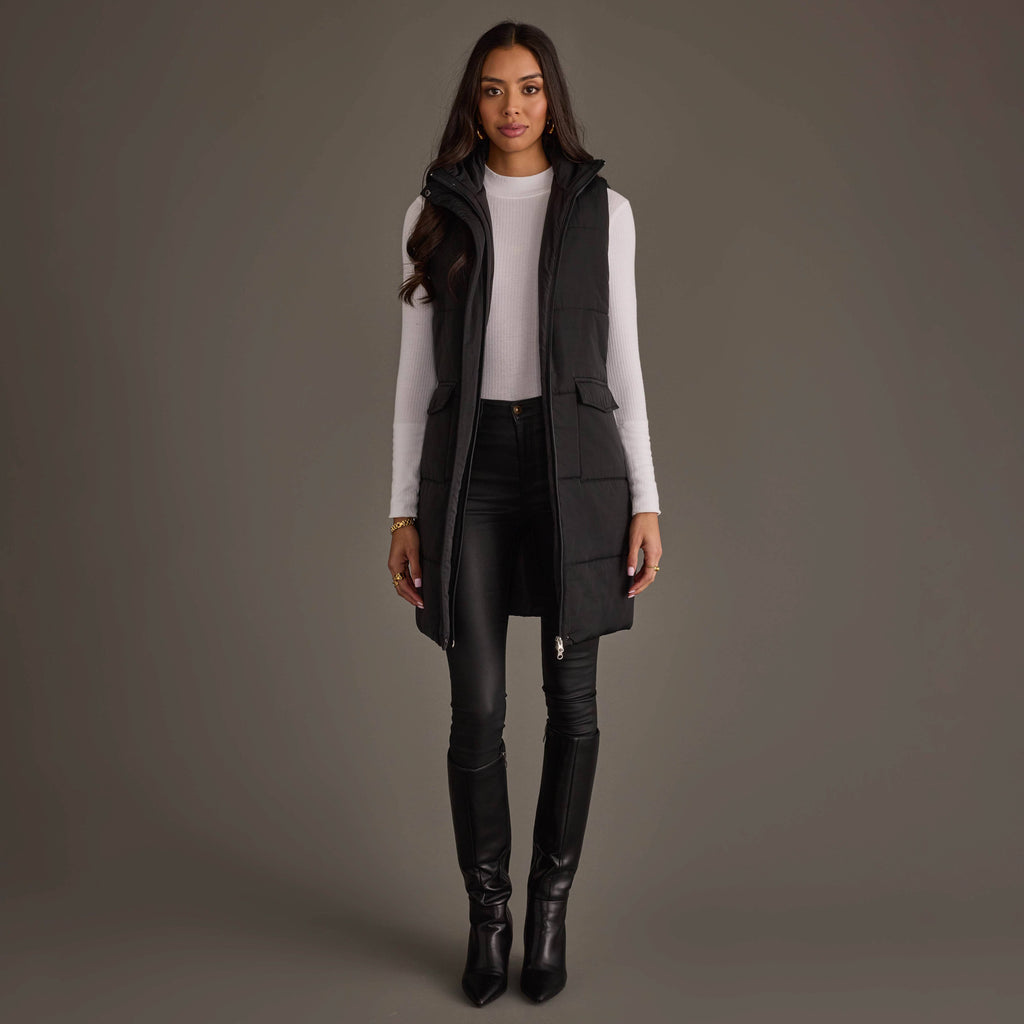 Black Long Vest