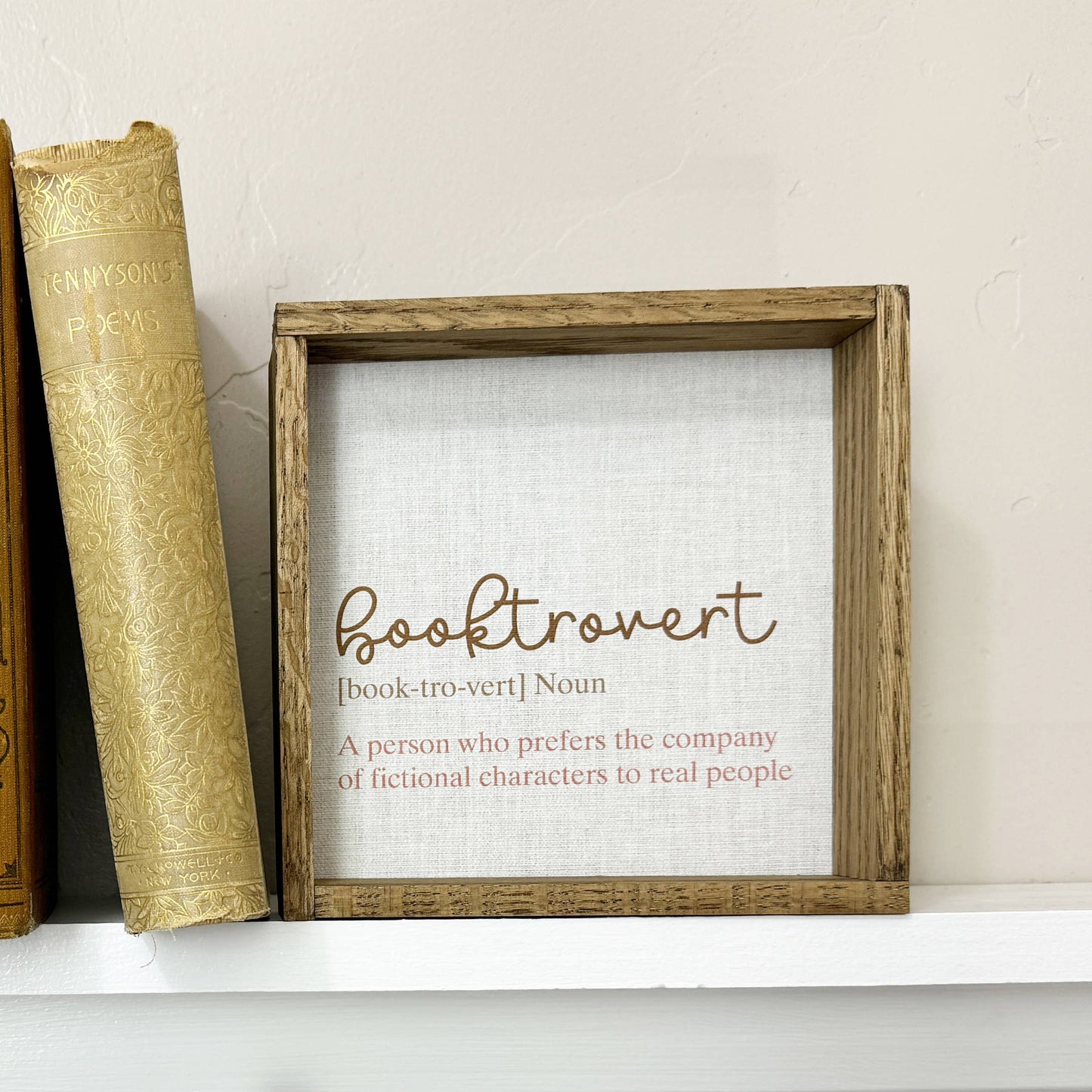 Booktrovert Definition: 6x6" Mini Canvas Art with Wood Box Frame