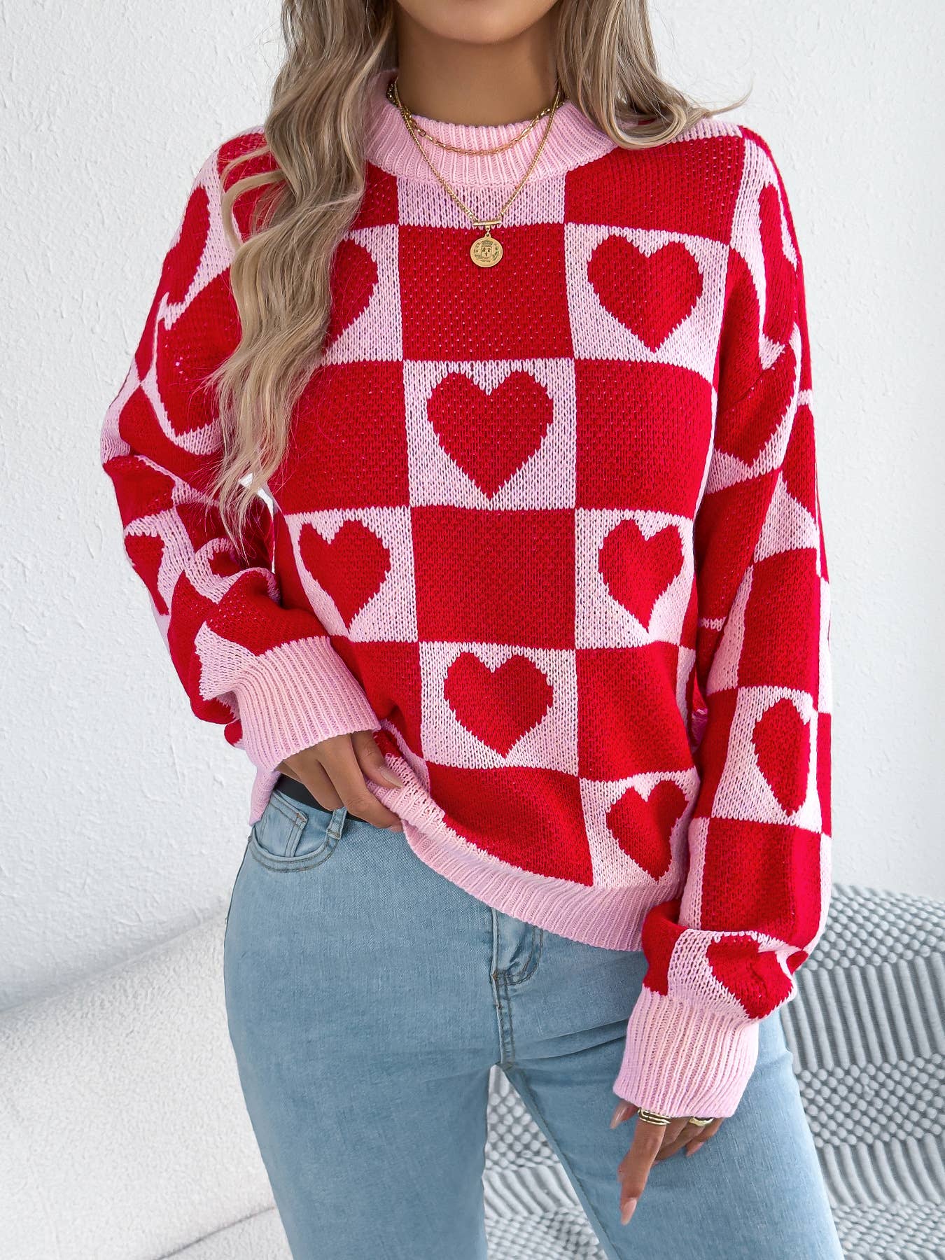 Valentine's Day Lantern Sleeve Sweater