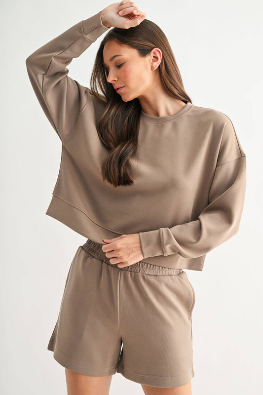 Luxe Sand Wash Rib Sweater