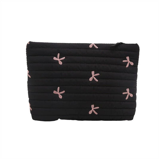 QUILTED MAKEUP POUCH| Black