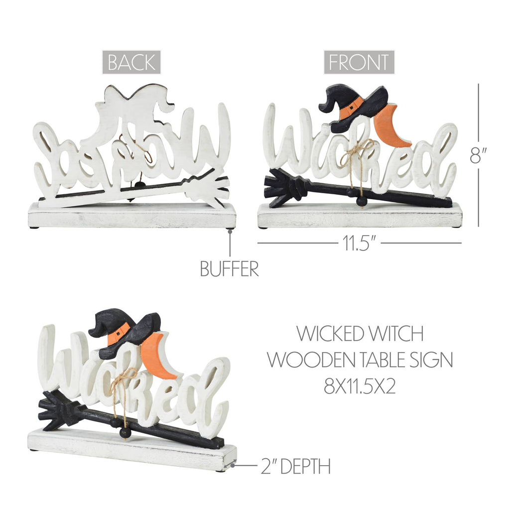 Wicked Wooden Halloween Decor Tabletop Sign, 11.5"