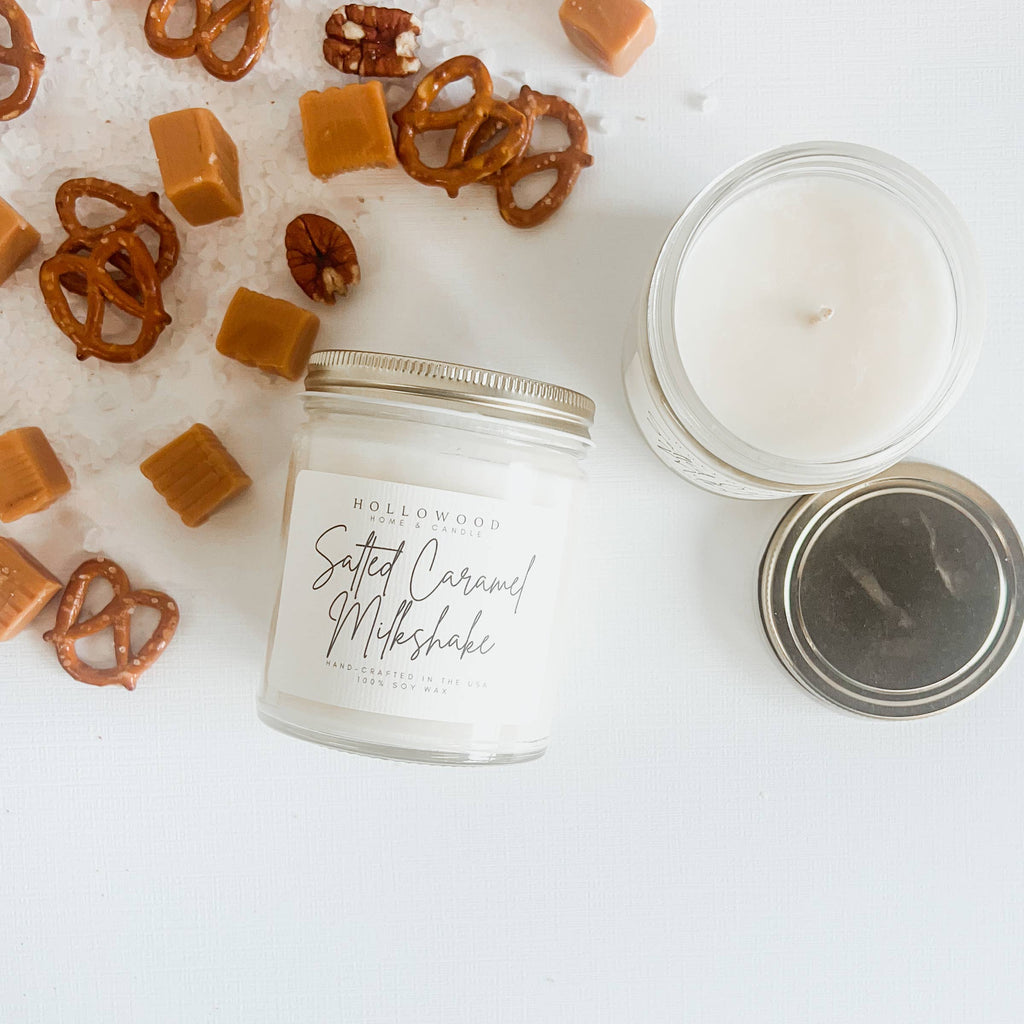 SALTED CARAMEL MILKSHAKE | FALL CANDLE | 100% SOY WAX | 8 OZ