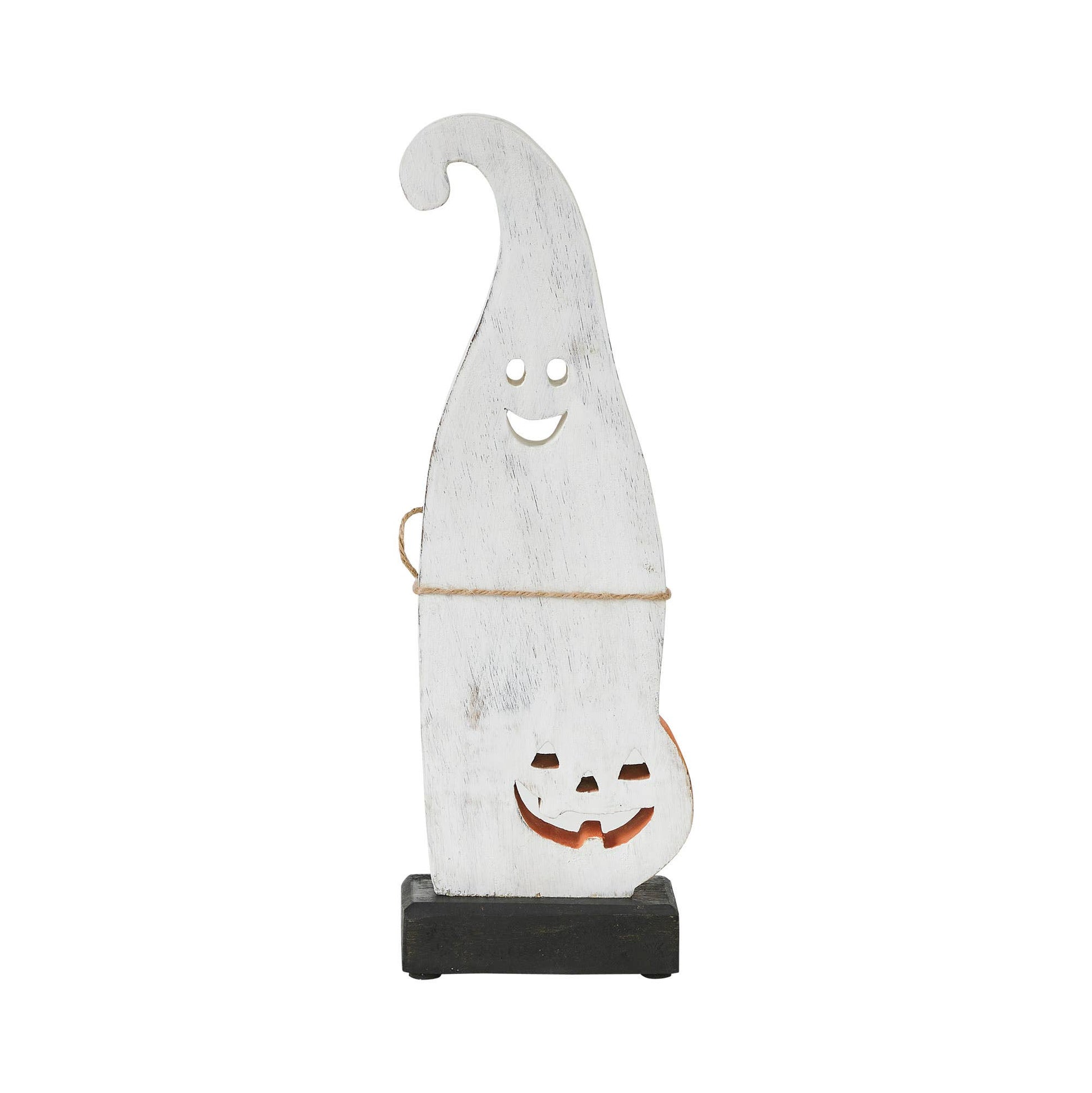 Ghost with Pumpkin Wood Figurine, 12.5" Halloween Decor