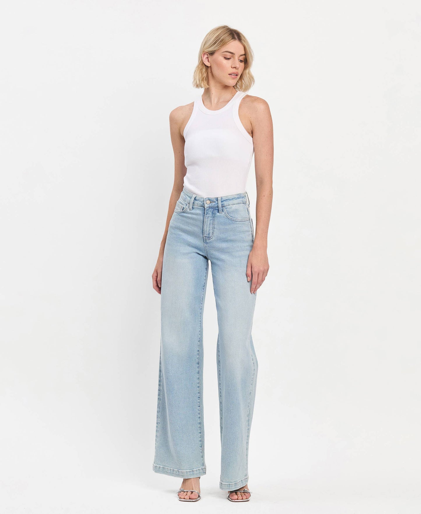 VERVET HIGH RISE WIDE LEG JEANS