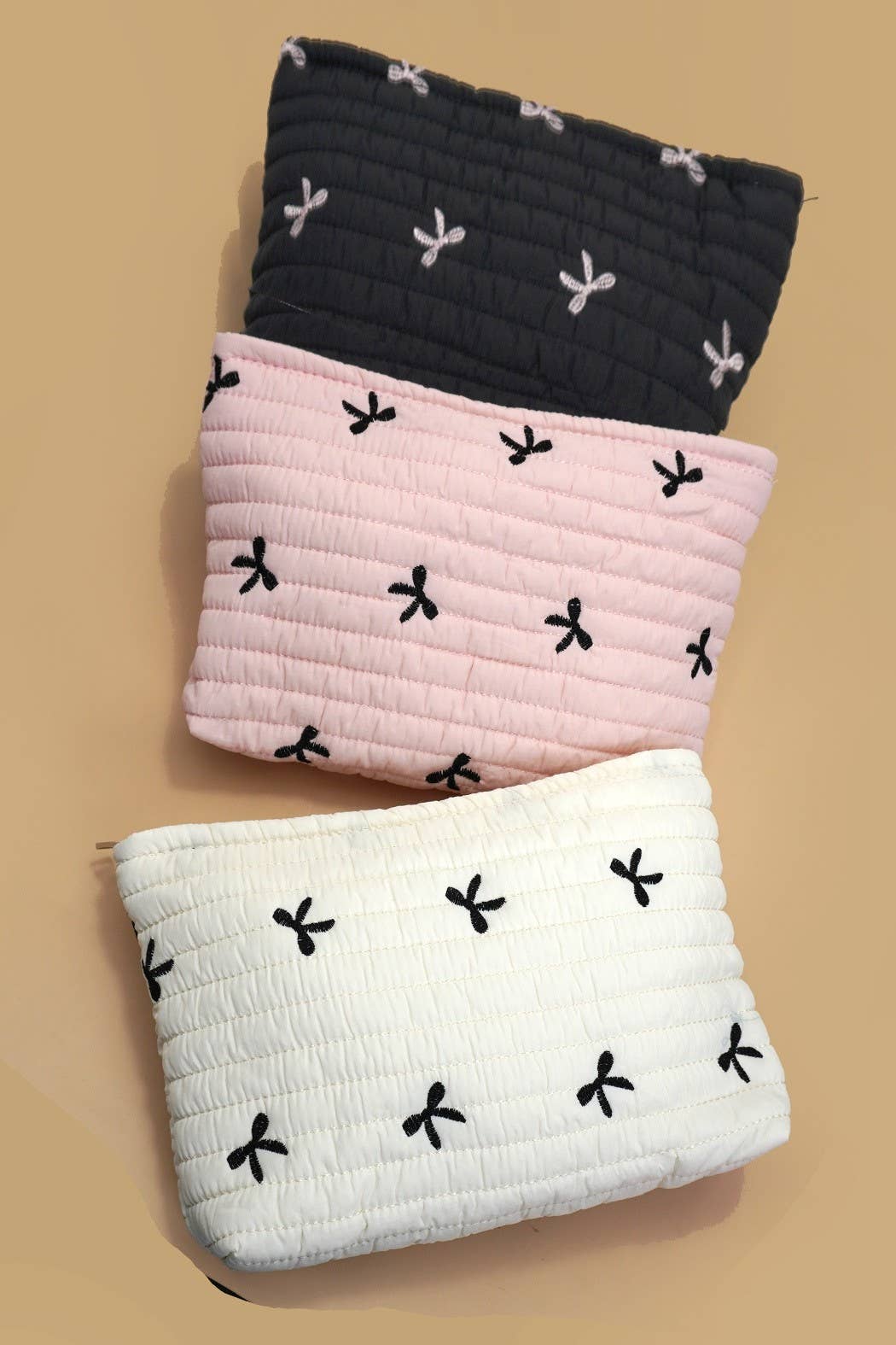 QUILTED MAKEUP POUCH | Off White
