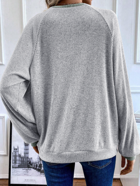 Color Contrast Ribbed Top